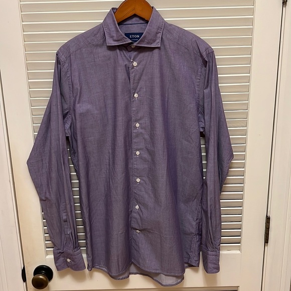 3. Eton Contemporary Mens Dress Shirt in Purple - Picture 3 of 9